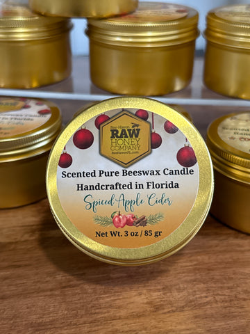 BH Holiday Beeswax Candle: 3 oz tin